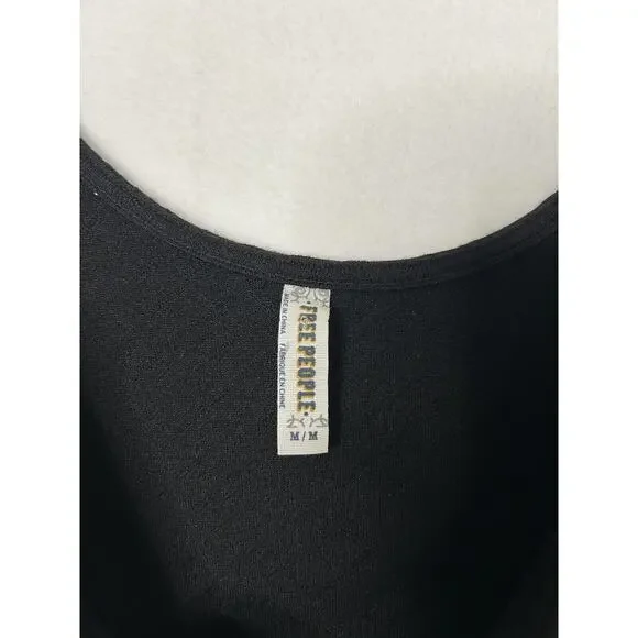 Free People Bodycon Dress Size Medium Black Striped Textured - Picture 5 of 6